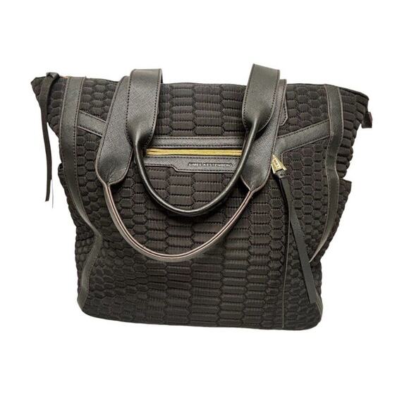 Aimee Kestenberg Sicily Large Black Quilted Shopper Tote Bag Purse - Picture 1 of 16